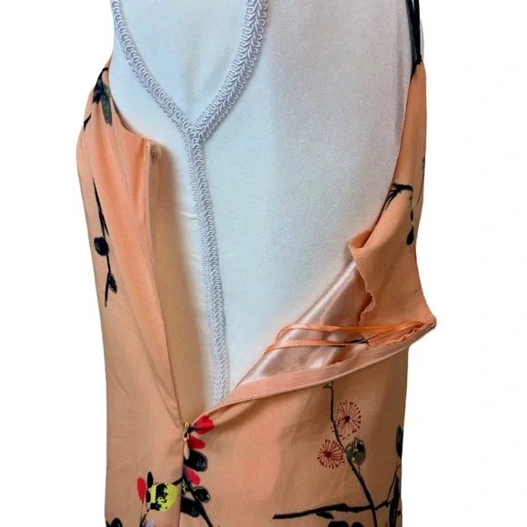 Blush Pink Watercolor Floral Silk Lace Strap Tank Dress - Picture 10 of 10